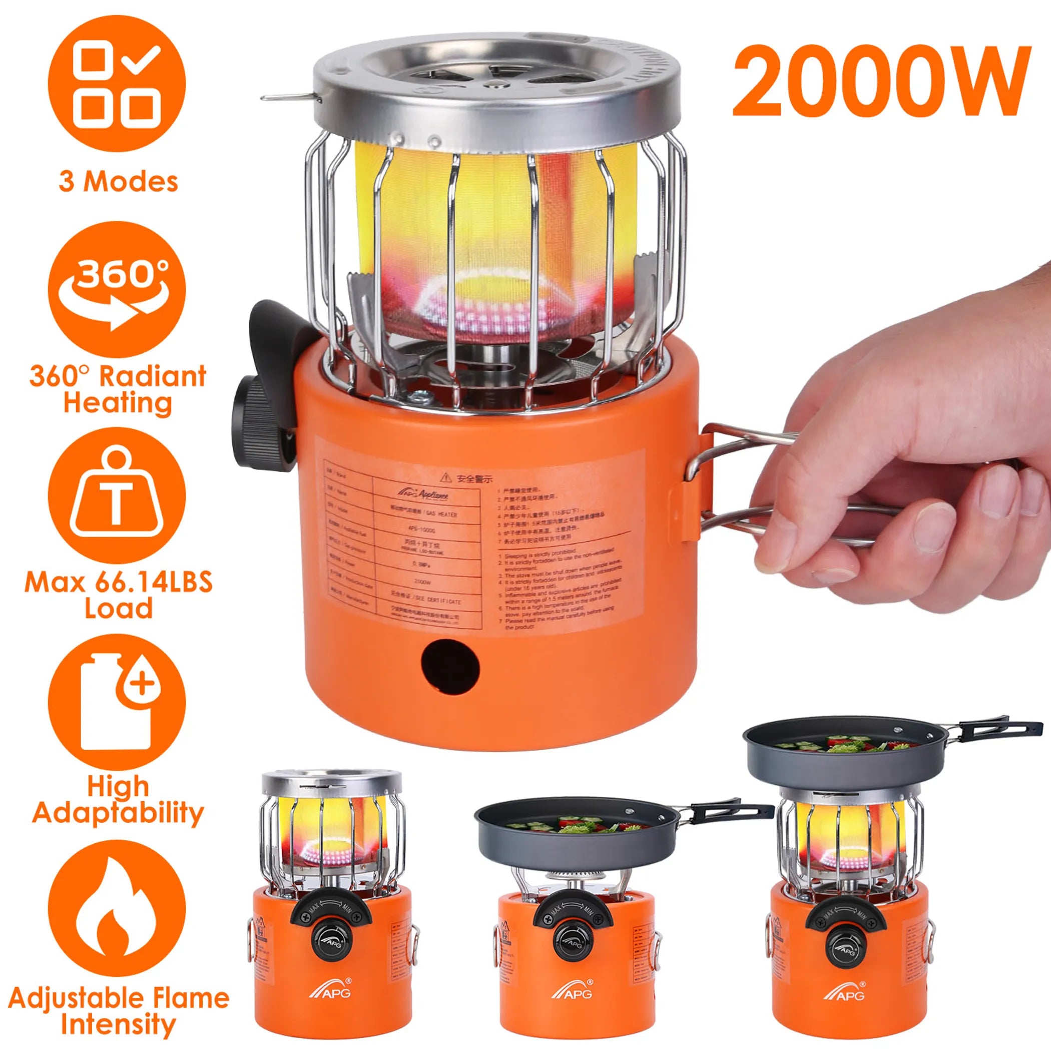 Experience the Great Outdoors with the 2000W 2 In 1 Camping Stove Tent