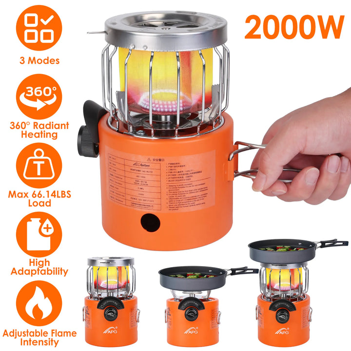 Experience the Great Outdoors with the 2000W 2 In 1 Camping Stove Tent