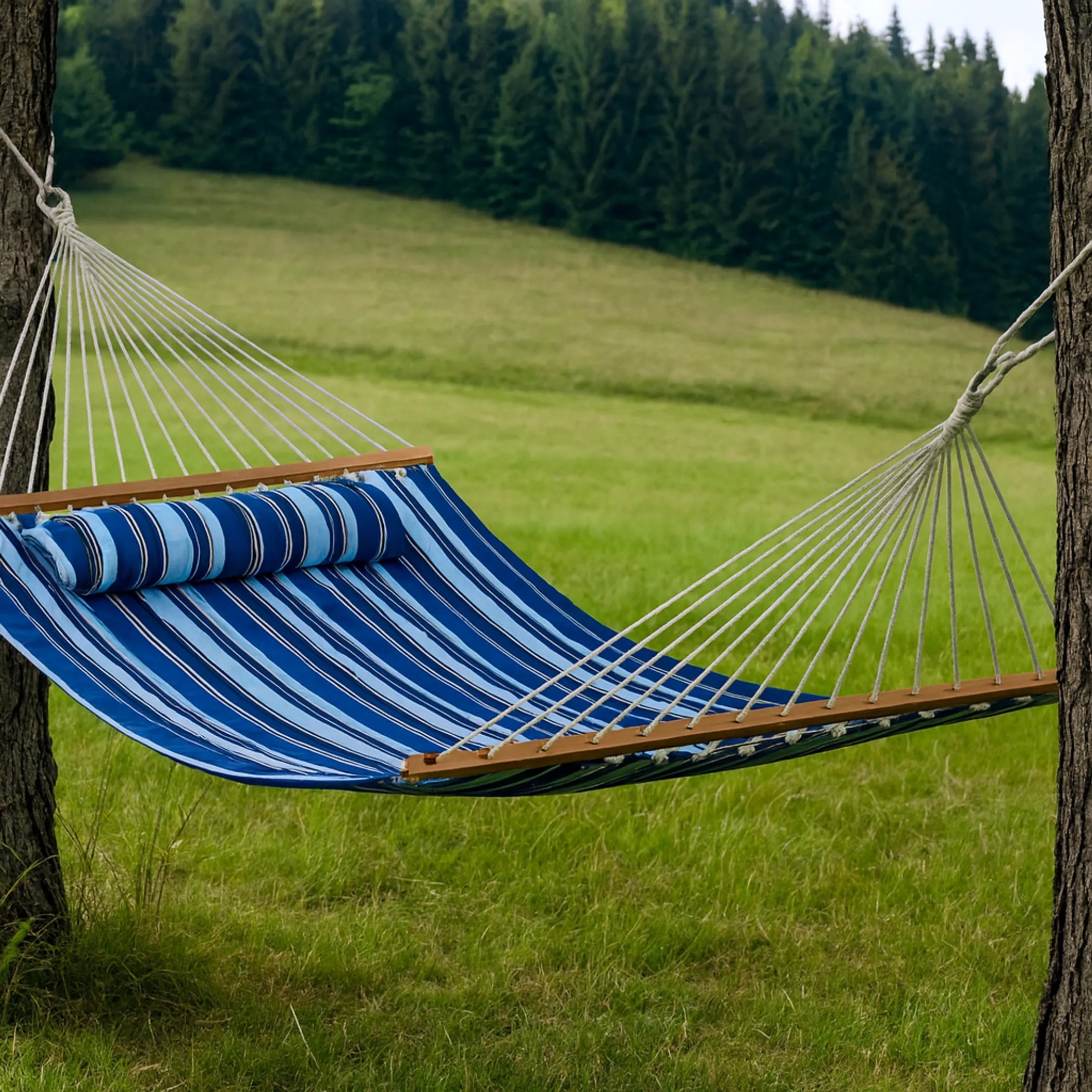 Light Dark Striped Double Hammock