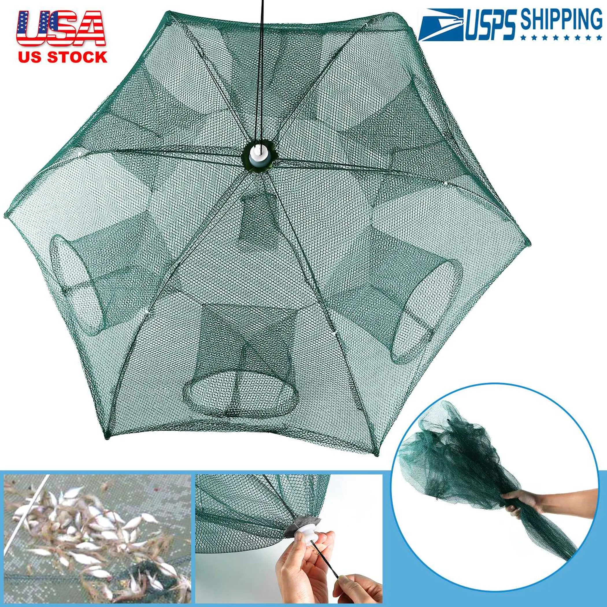 Fishing Trap Net Portable Folded Fishing Bait Trap
