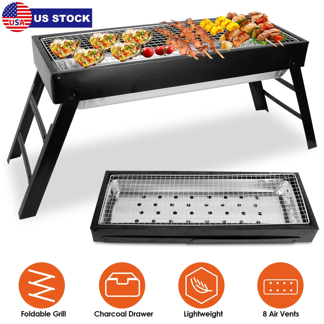 Foldable Charcoal BBQ Grill