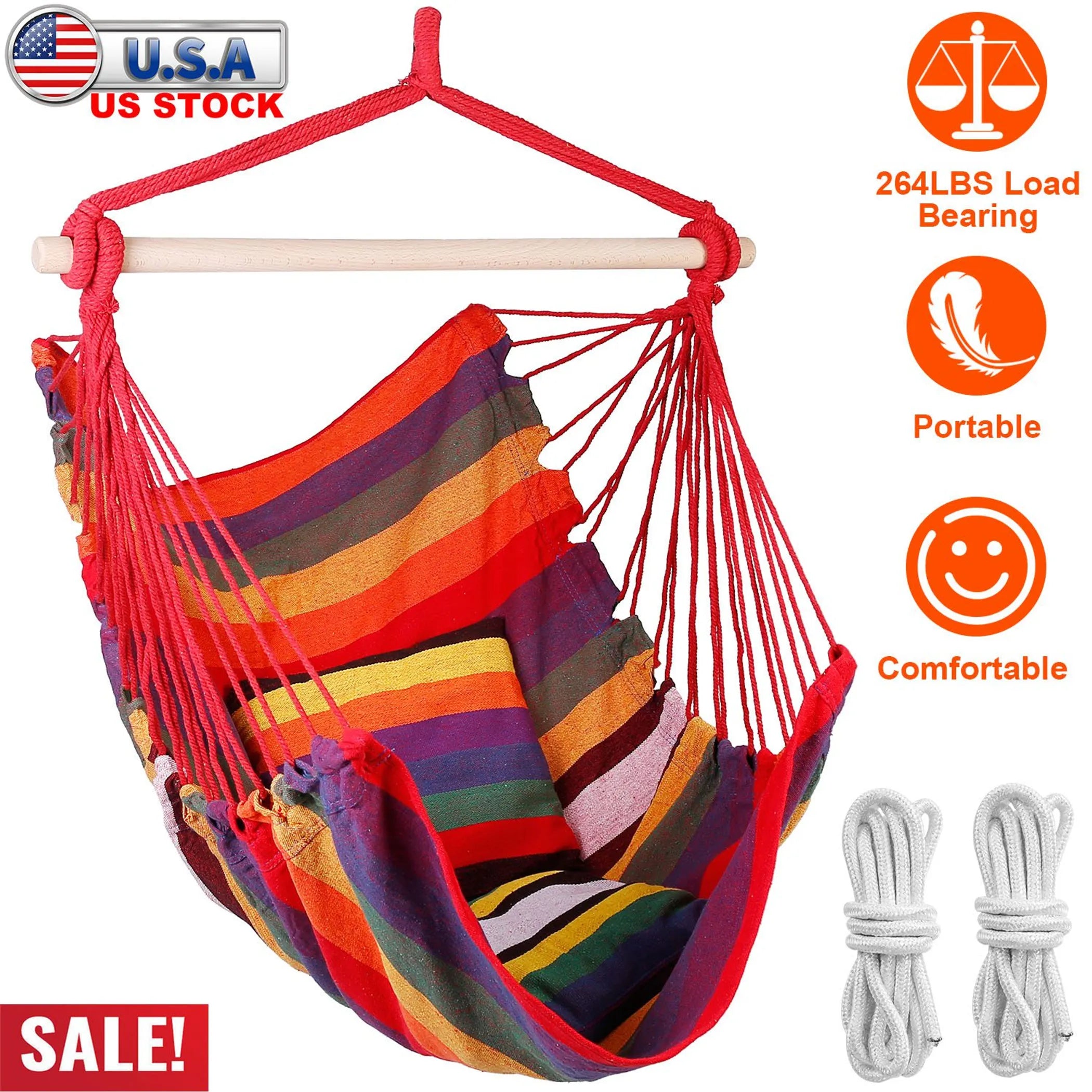 Hammock Hanging Chair Canvas Porch Patio Swing Seat