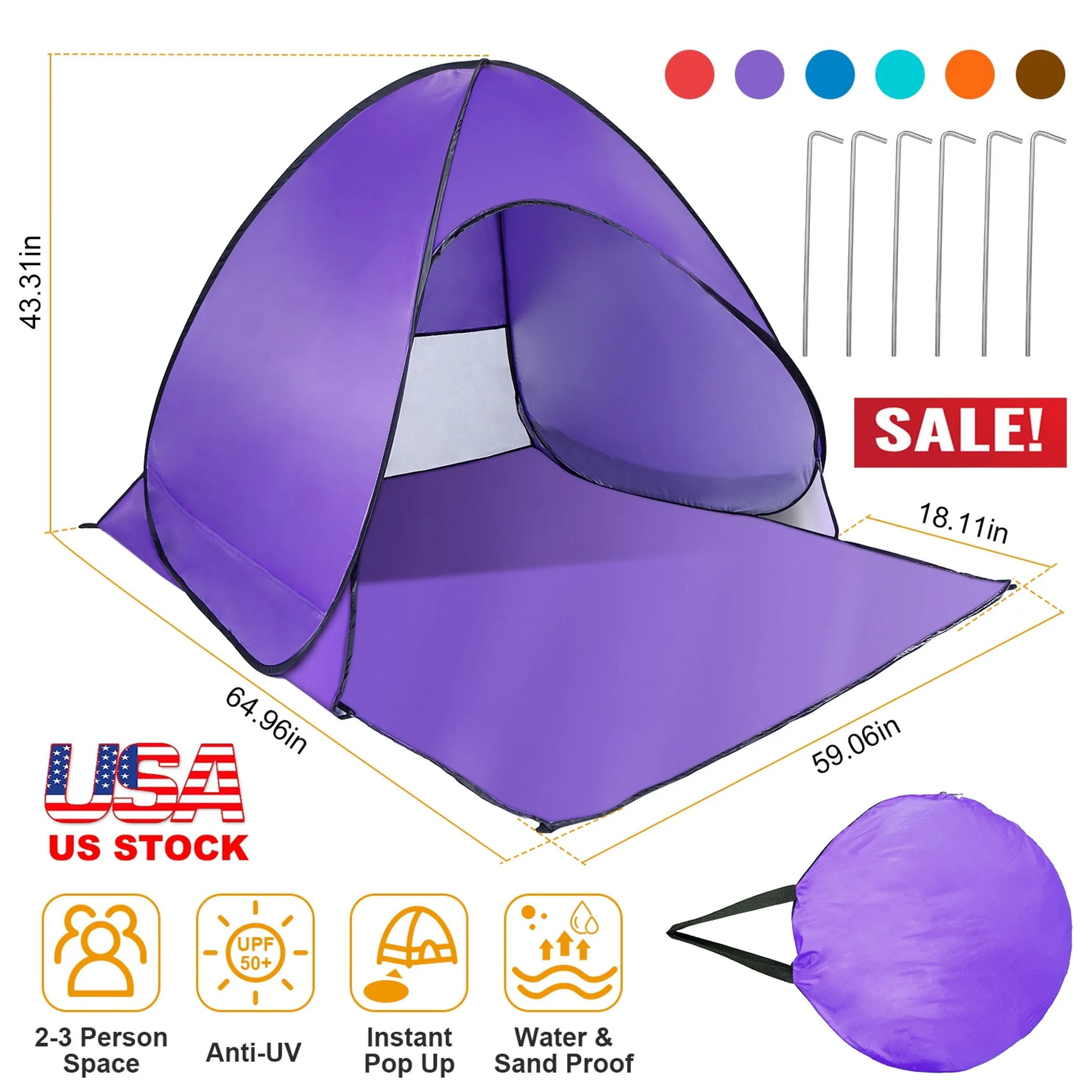 Pop Up Beach Tent Sun Shade Shelter